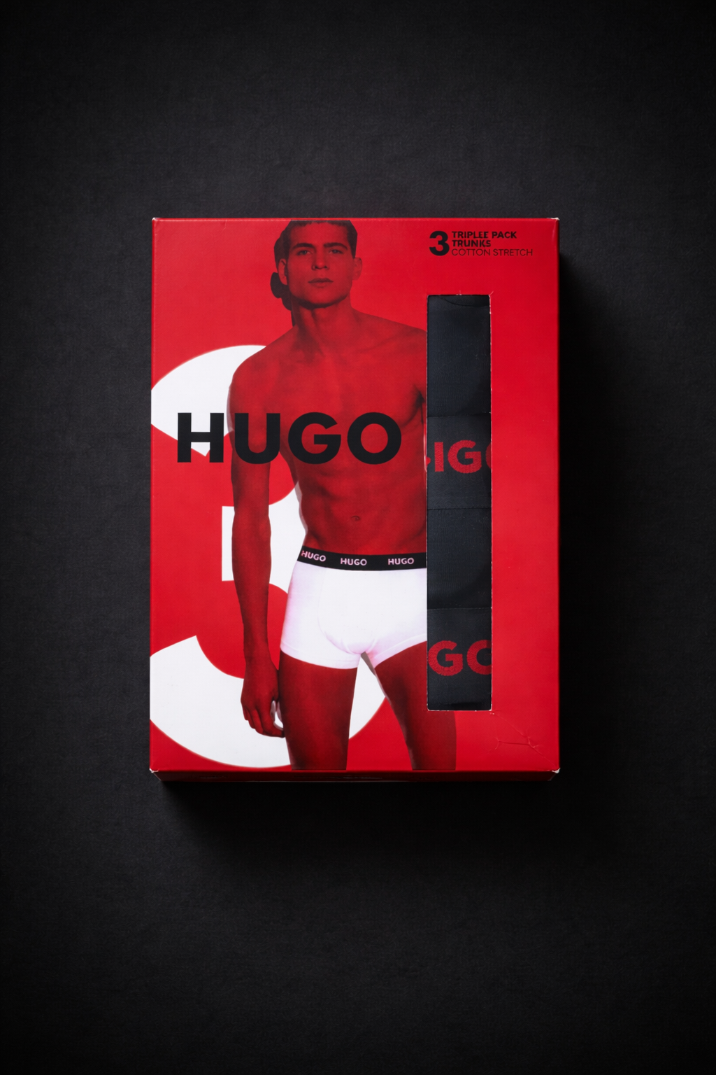 HUGO 3-Pack Cotton Stretch Trunks